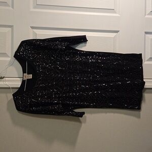 Black Sequin Party Dress - Eyelash Couture Medium